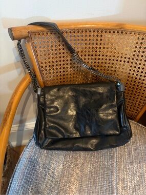 Zara Black Chain-Strap Shoulder Bag